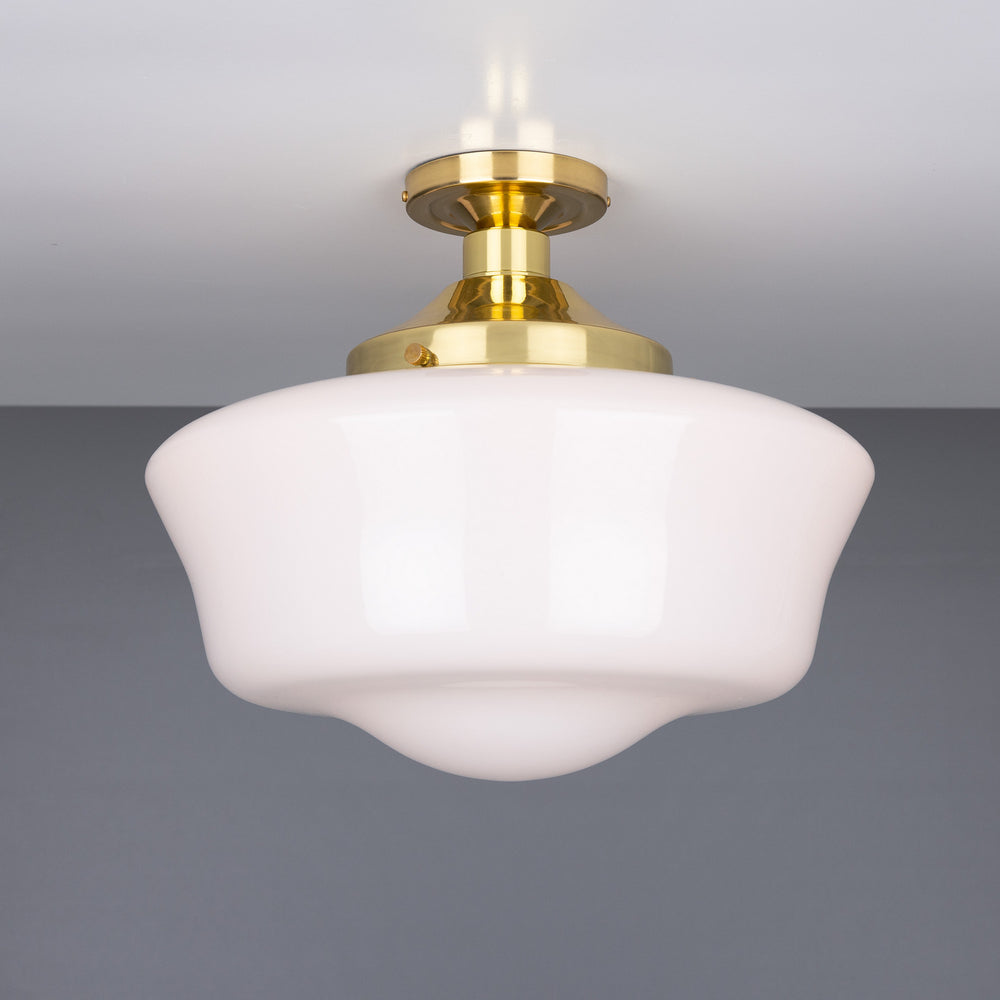 Mullan Lighting - One Light Flush Mount - Schoolhouse - Polished Brass- Union Lighting Luminaires Decor