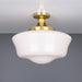 Mullan Lighting - One Light Flush Mount - Schoolhouse - Polished Brass- Union Lighting Luminaires Decor