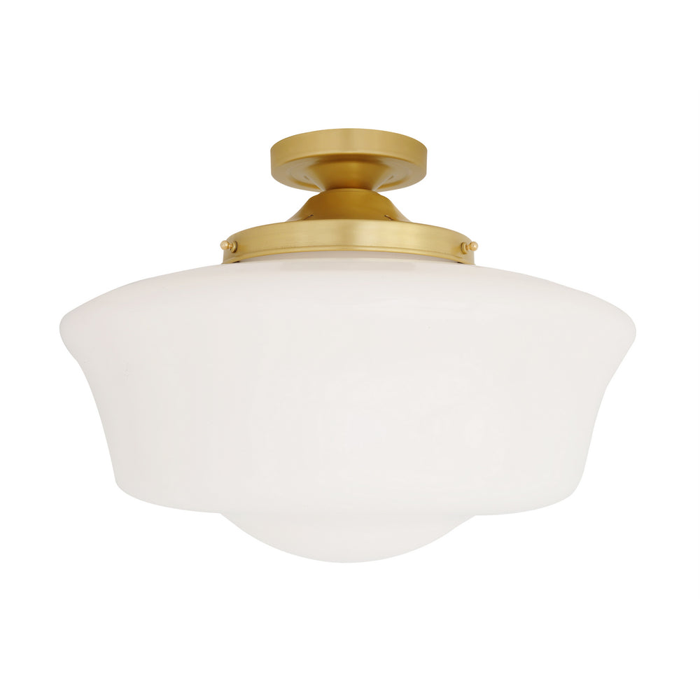 Mullan Lighting - One Light Flush Mount - Schoolhouse - Satin Brass- Union Lighting Luminaires Decor