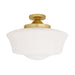 Mullan Lighting - One Light Flush Mount - Schoolhouse - Satin Brass- Union Lighting Luminaires Decor