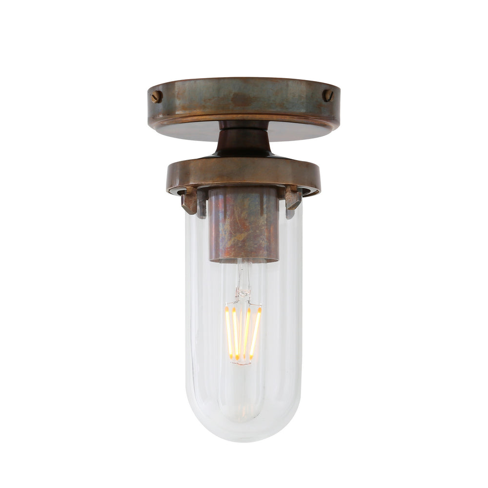 Mullan Lighting - One Light Flush Mount - Oregon-B - Antique Brass- Union Lighting Luminaires Decor