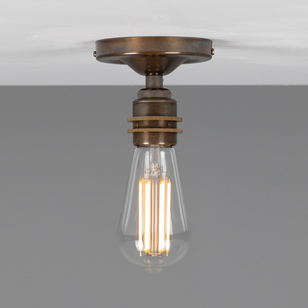 Mullan Lighting - One Light Flush Mount - Bexter - Antique Brass- Union Lighting Luminaires Decor