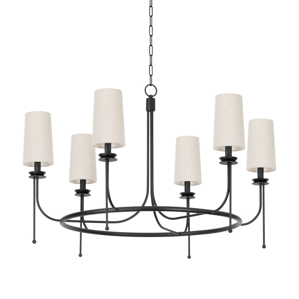 Troy Lighting Canada - Six Light Chandelier - Calder - Forged Iron- Union Lighting Luminaires Decor