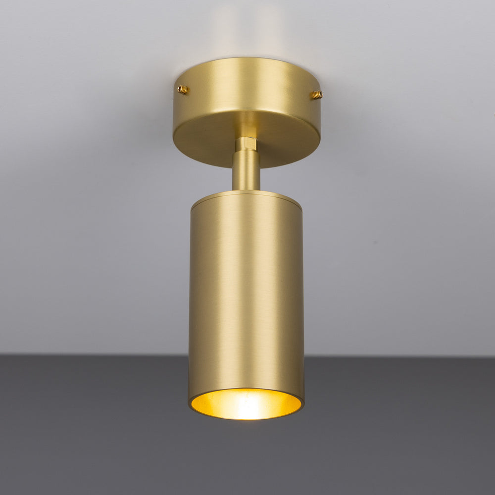 Mullan Lighting - One Light Flush Mount - Evanston - Satin Brass- Union Lighting Luminaires Decor