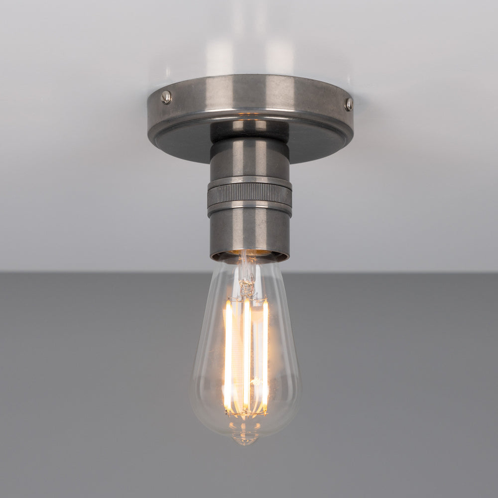 Mullan Lighting - One Light Flush Mount - Devon - Antique Silver- Union Lighting Luminaires Decor