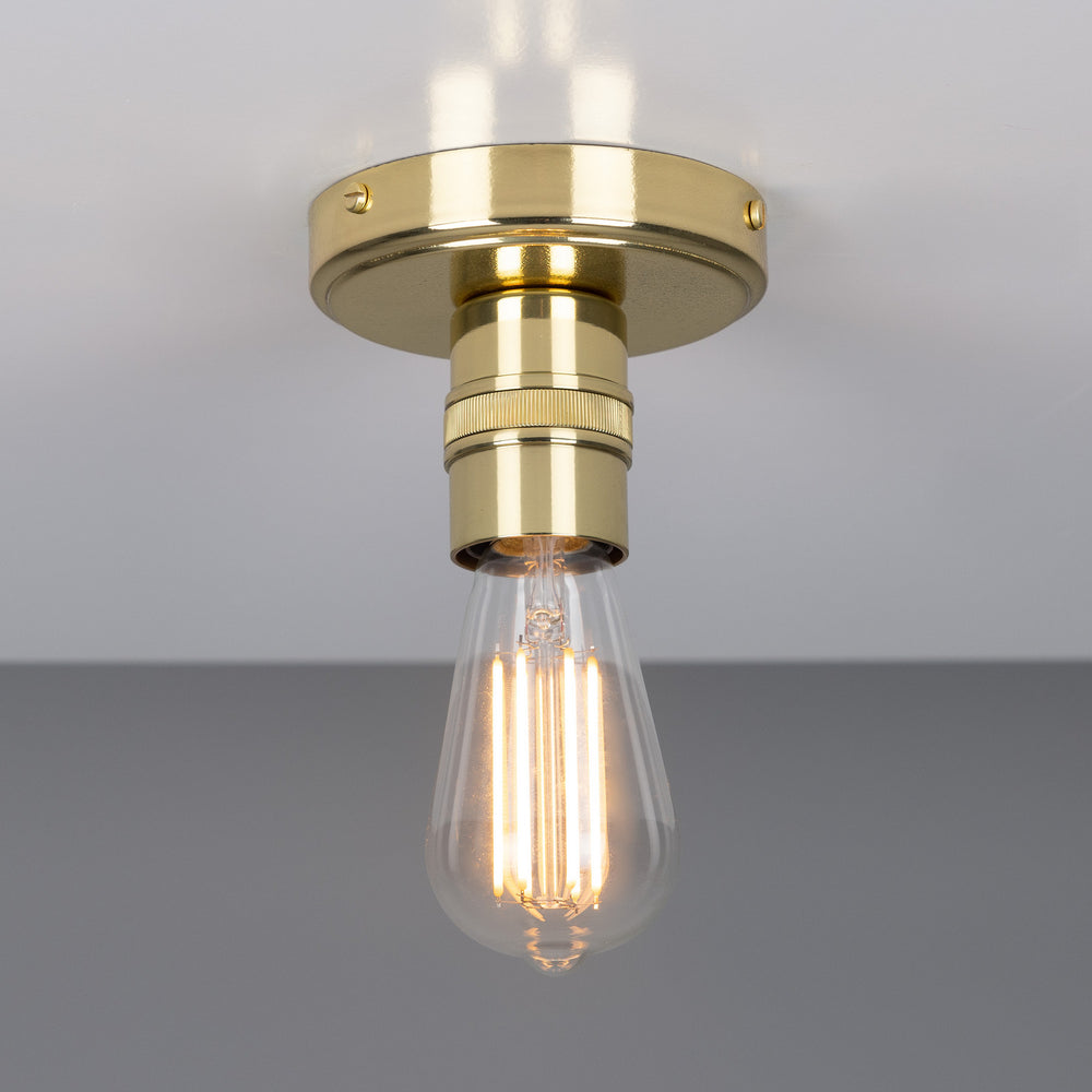Mullan Lighting - One Light Flush Mount - Devon - Polished Brass- Union Lighting Luminaires Decor