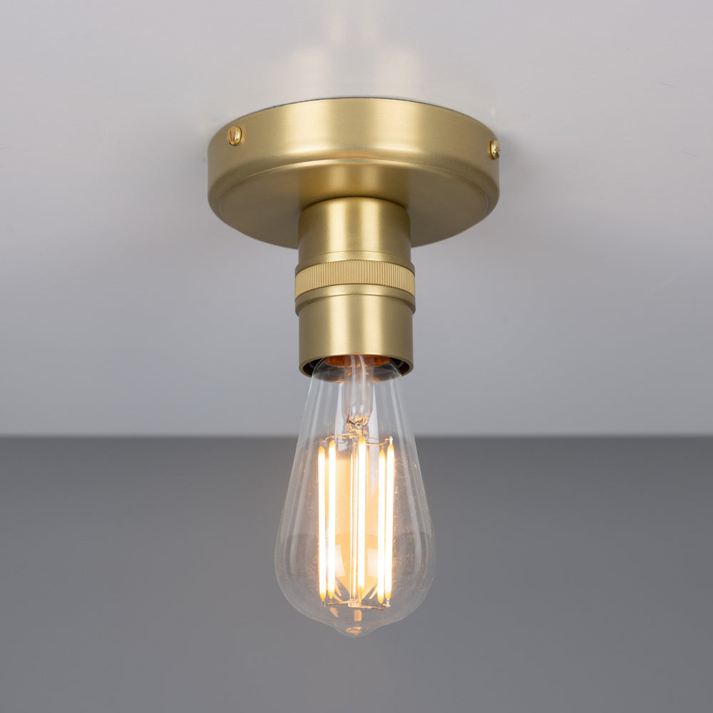 Mullan Lighting - One Light Flush Mount - Devon - Satin Brass- Union Lighting Luminaires Decor