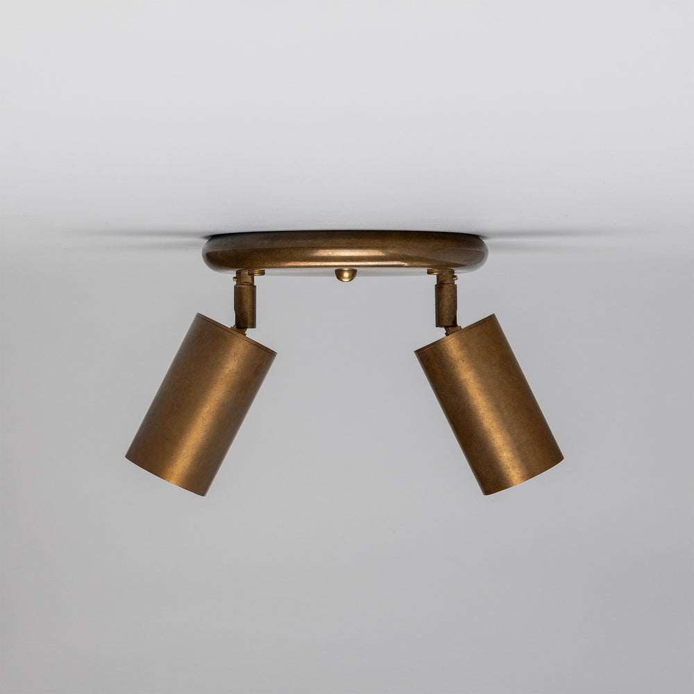 Mullan Lighting - Two Light Flush Mount - Evanston - Antique Brass- Union Lighting Luminaires Decor
