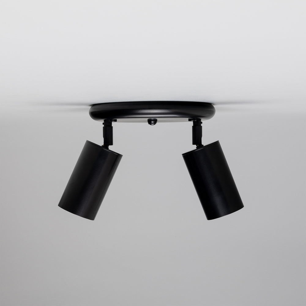Mullan Lighting - Two Light Flush Mount - Evanston - Powder-Coated Matte Black- Union Lighting Luminaires Decor