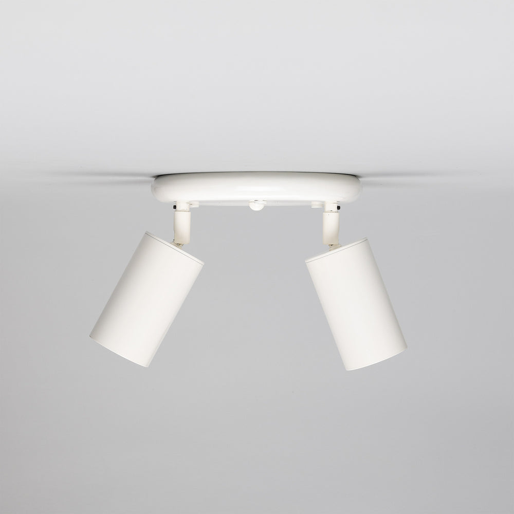 Mullan Lighting - Two Light Flush Mount - Evanston - Powder-Coated White- Union Lighting Luminaires Decor
