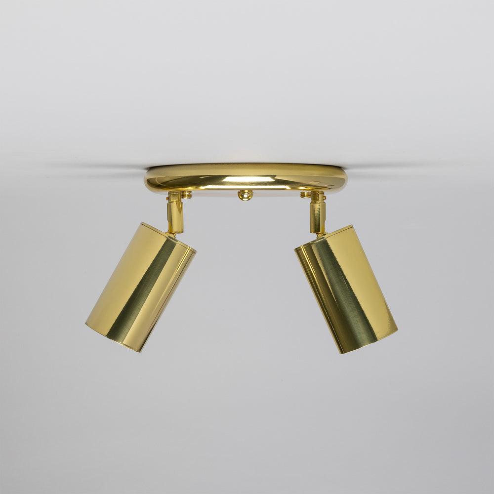Mullan Lighting - Two Light Flush Mount - Evanston - Polished Brass- Union Lighting Luminaires Decor