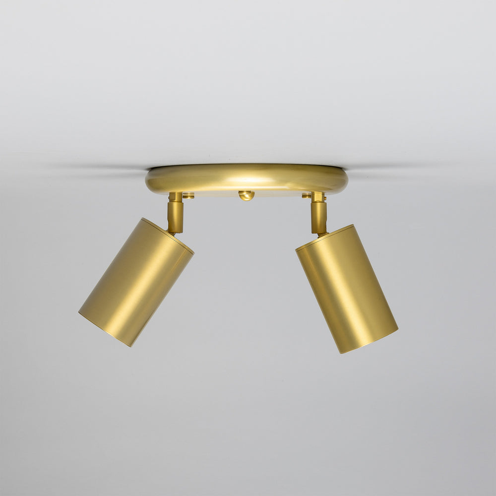Mullan Lighting - Two Light Flush Mount - Evanston - Satin Brass- Union Lighting Luminaires Decor