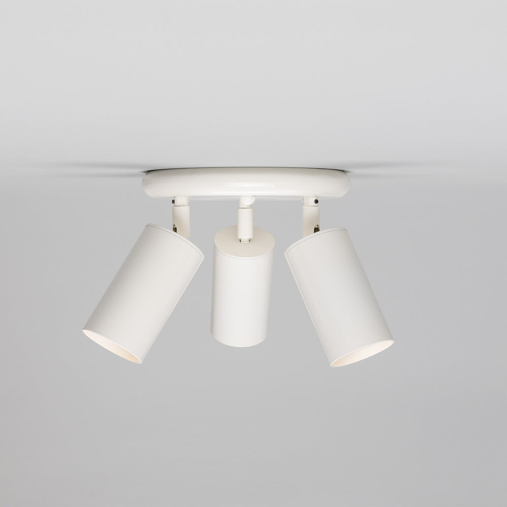 Mullan Lighting - Three Light Flush Mount - Evanston - Powder-Coated White- Union Lighting Luminaires Decor