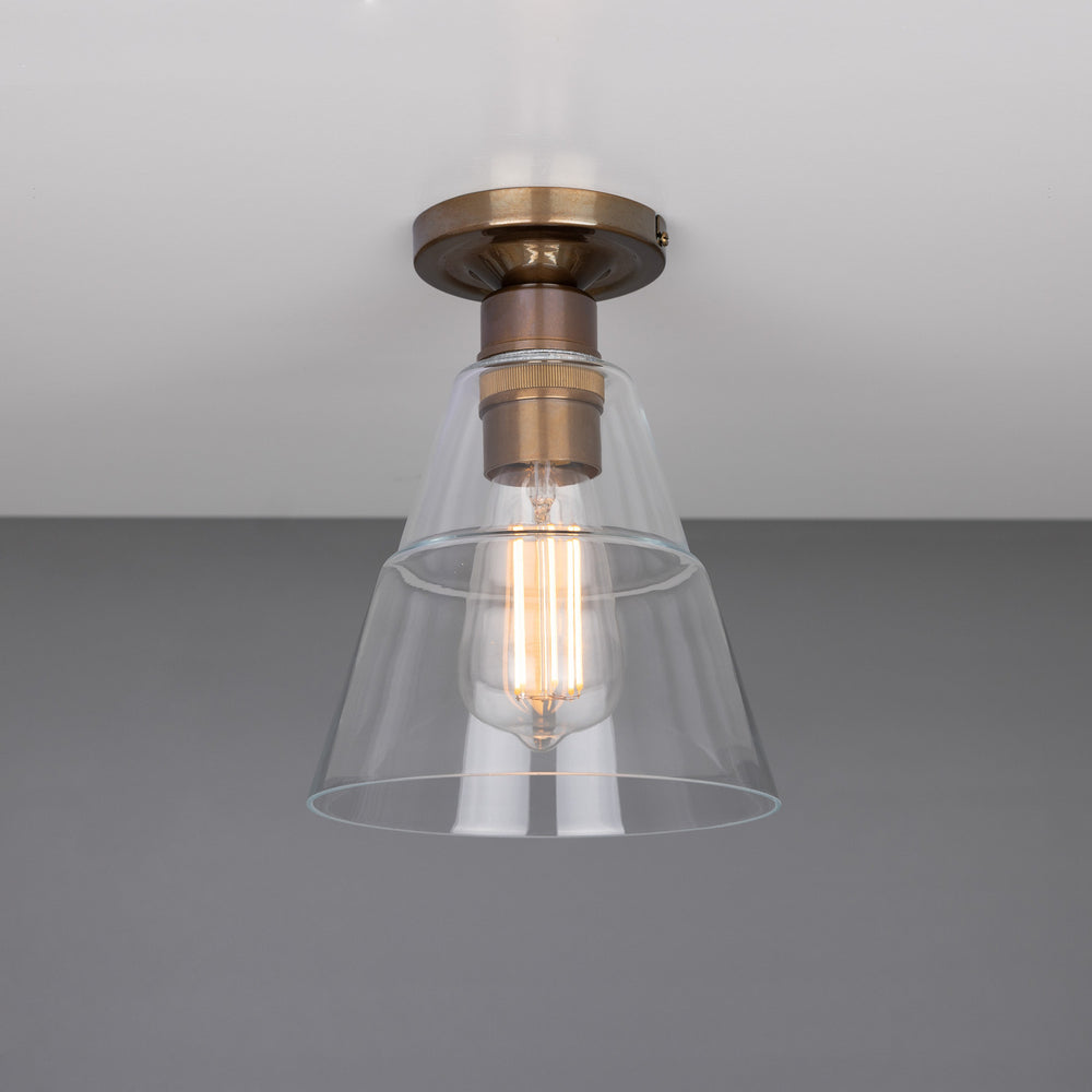Mullan Lighting - One Light Flush Mount - Rigale - Antique Brass- Union Lighting Luminaires Decor