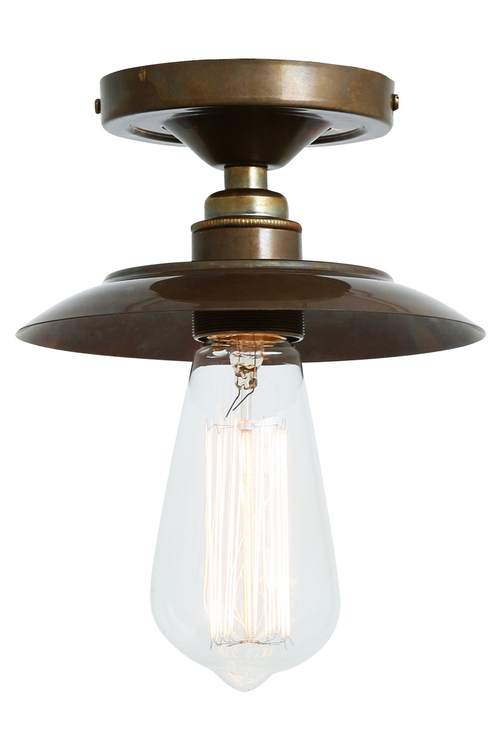 Mullan Lighting - One Light Flush Mount - Reznor - Antique Brass- Union Lighting Luminaires Decor