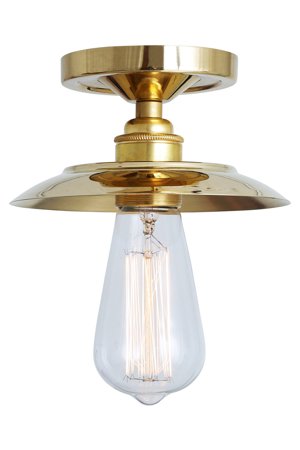 Mullan Lighting - One Light Flush Mount - Reznor - Polished Brass- Union Lighting Luminaires Decor