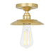 Mullan Lighting - One Light Flush Mount - Reznor - Satin Brass- Union Lighting Luminaires Decor