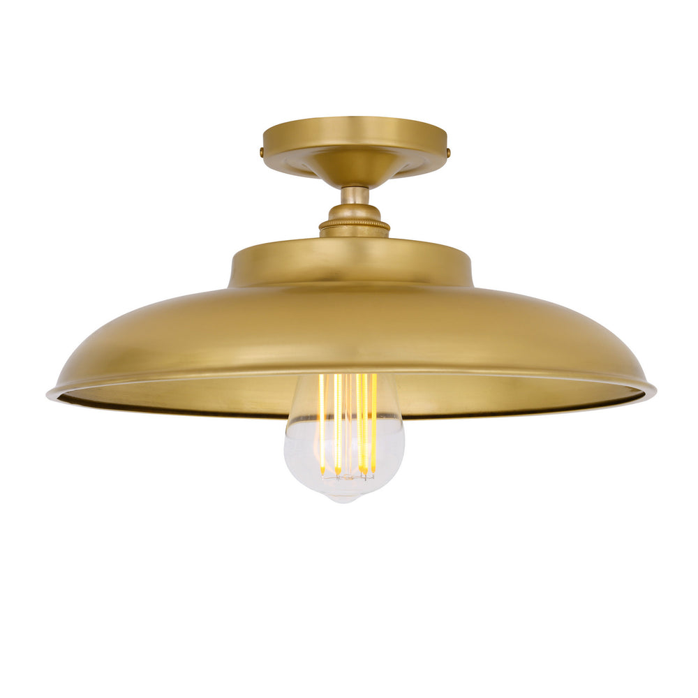 Mullan Lighting - One Light Flush Mount - Telal - Satin Brass- Union Lighting Luminaires Decor