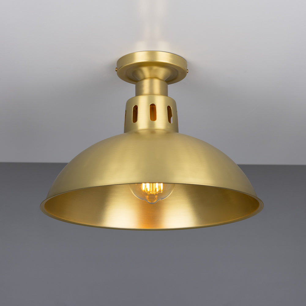 Mullan Lighting - One Light Flush Mount - Paris - Satin Brass- Union Lighting Luminaires Decor