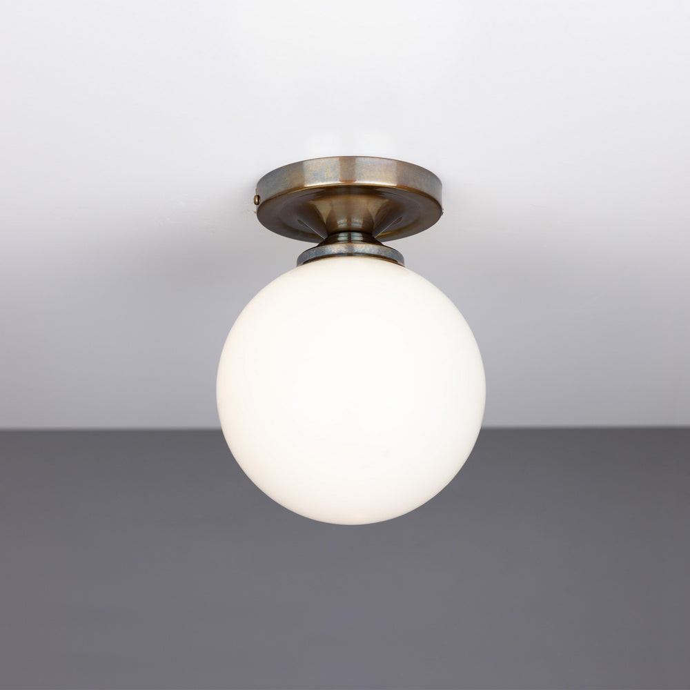 Mullan Lighting - One Light Flush Mount - Yaounde - Antique Brass- Union Lighting Luminaires Decor