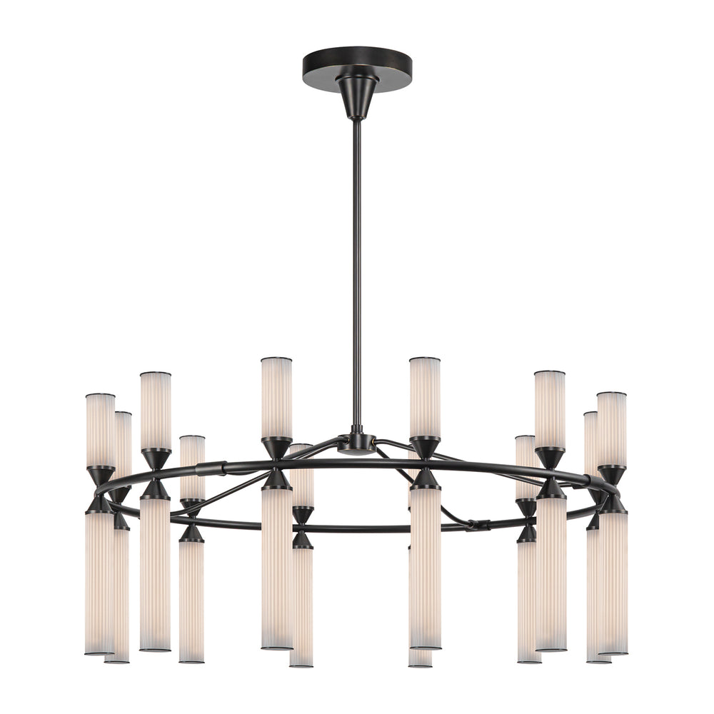 Alora Canada - LED Chandelier - Edwin - Urban Bronze/Frosted Ribbed Glass- Union Lighting Luminaires Decor