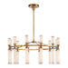 Alora Canada - LED Chandelier - Edwin - Vintage Brass/Frosted Ribbed Glass- Union Lighting Luminaires Decor