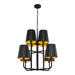 Alora Canada - Eight Light Chandelier - Plisse - Matte Black- Union Lighting Luminaires Decor