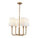Alora Canada - Four Light Chandelier - Plisse - Aged Gold/Opal Matte Glass- Union Lighting Luminaires Decor