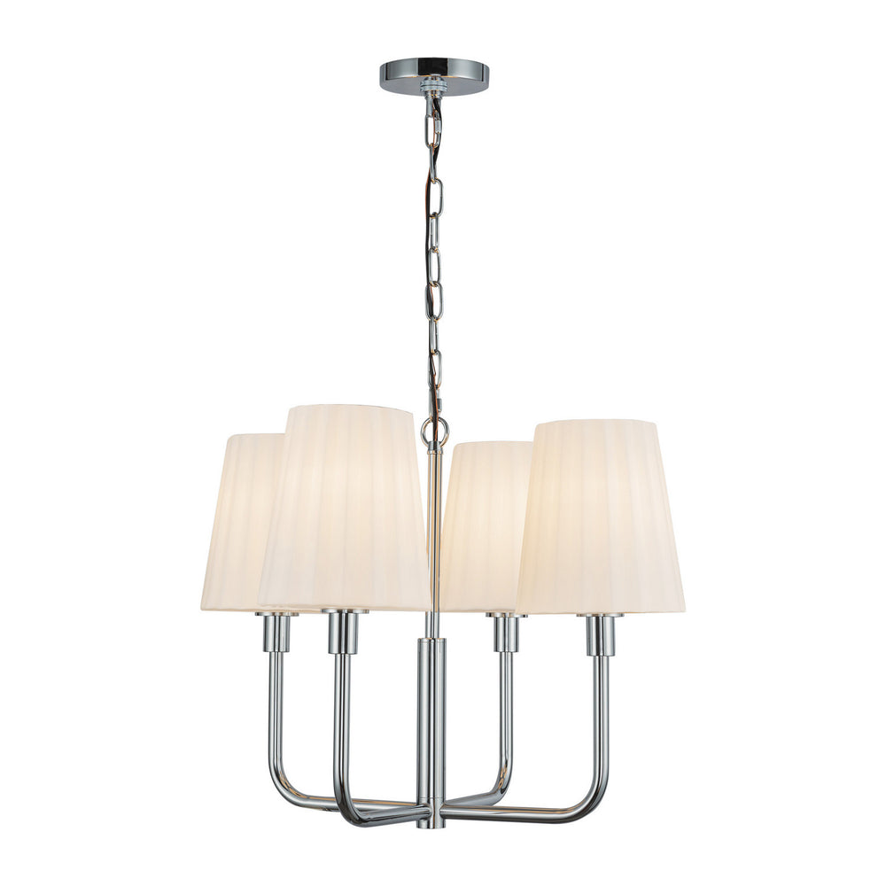 Alora Canada - Four Light Chandelier - Plisse - Chrome/Opal Matte Glass- Union Lighting Luminaires Decor