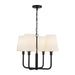 Alora Canada - Four Light Chandelier - Plisse - Matte Black/Opal Matte Glass- Union Lighting Luminaires Decor