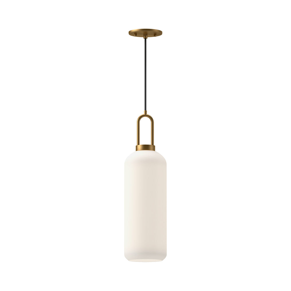 Alora Canada - One Light Pendant - Soji - Aged Gold/Opal Matte Glass- Union Lighting Luminaires Decor