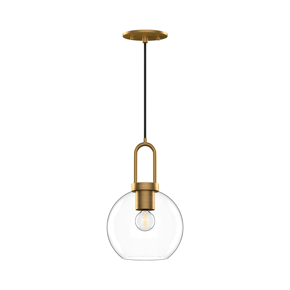 Alora Canada - One Light Pendant - Soji - Aged Gold/Clear Glass- Union Lighting Luminaires Decor