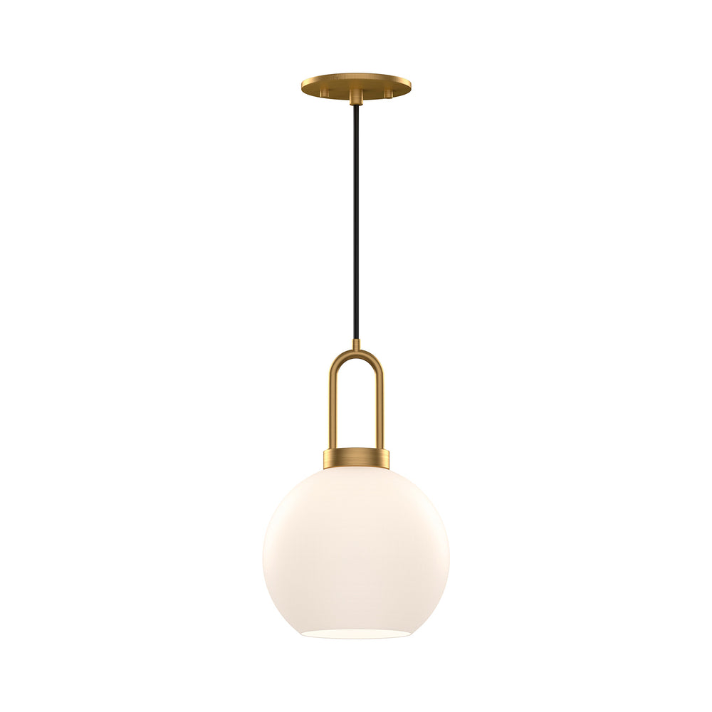 Alora Canada - One Light Pendant - Soji - Aged Gold/Opal Matte Glass- Union Lighting Luminaires Decor