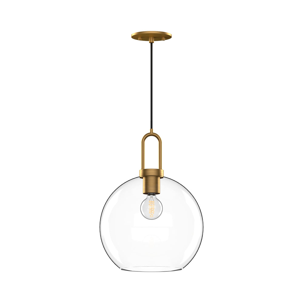 Alora Canada - One Light Pendant - Soji - Aged Gold/Clear Glass- Union Lighting Luminaires Decor