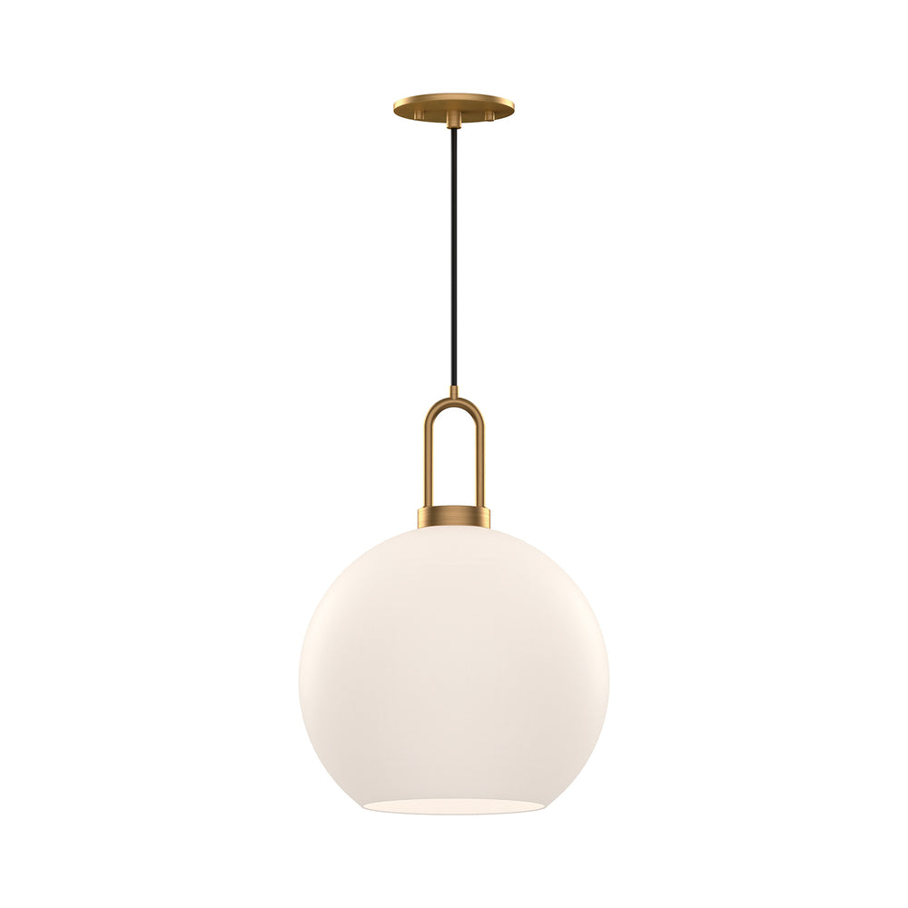 Alora Canada - One Light Pendant - Soji - Aged Gold/Opal Matte Glass- Union Lighting Luminaires Decor