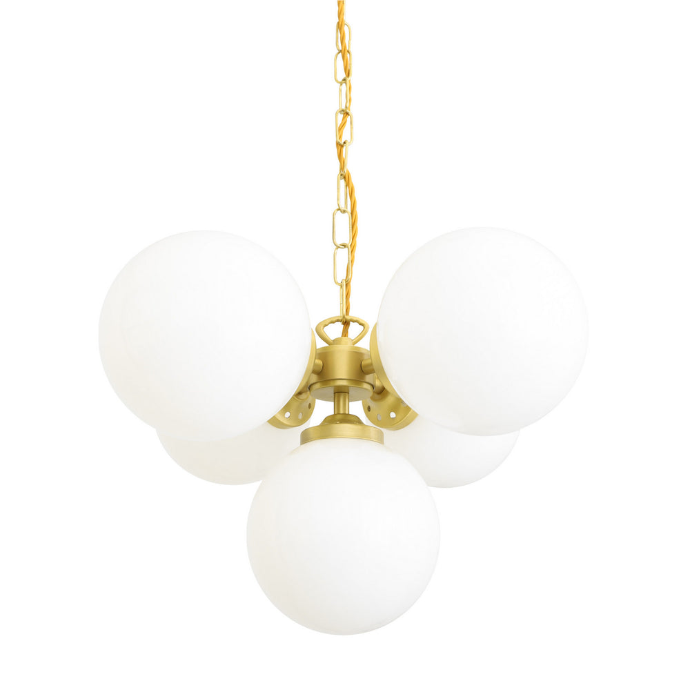 Mullan Lighting - Five Light Chandelier - Yaounde - Satin Brass- Union Lighting Luminaires Decor