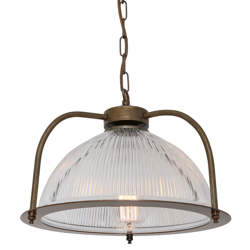 Mullan Lighting - One Light Pendant - Bousta - Antique Brass & Bronze Ring- Union Lighting Luminaires Decor