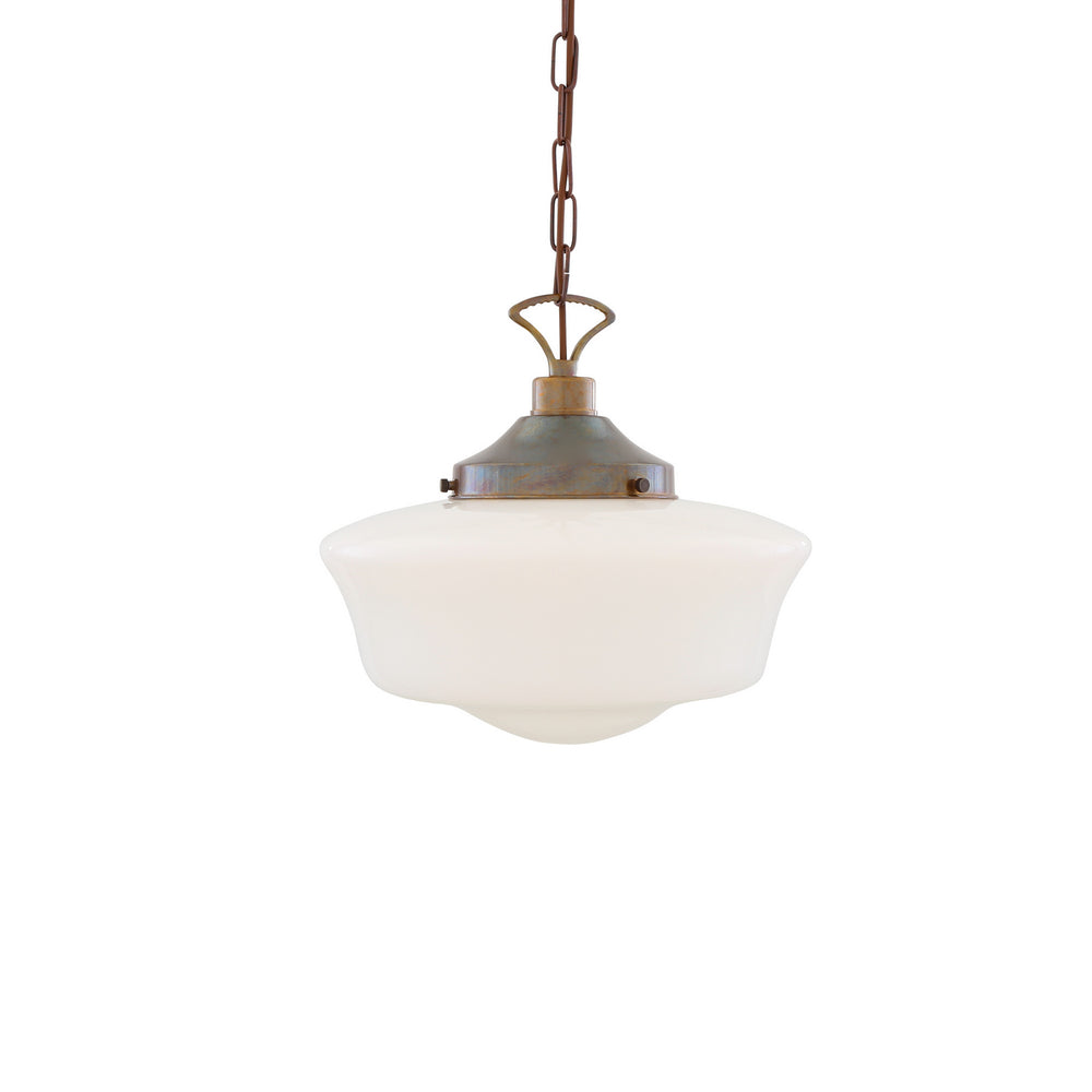 Mullan Lighting - One Light Pendant - Schoolhouse - Antique Brass- Union Lighting Luminaires Decor