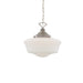 Mullan Lighting - One Light Pendant - Schoolhouse - Antique Silver- Union Lighting Luminaires Decor
