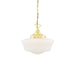 Mullan Lighting - One Light Pendant - Schoolhouse - Polished Brass- Union Lighting Luminaires Decor