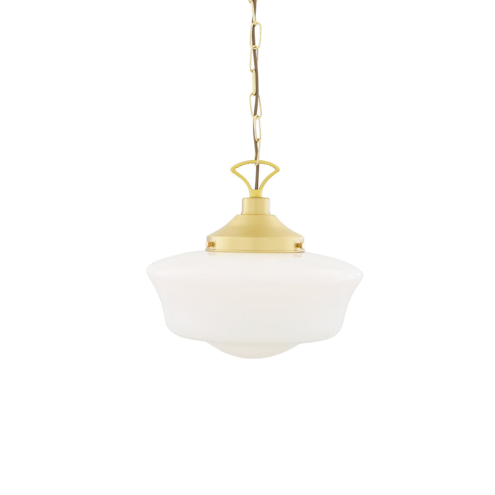 Mullan Lighting - One Light Pendant - Schoolhouse - Satin Brass- Union Lighting Luminaires Decor
