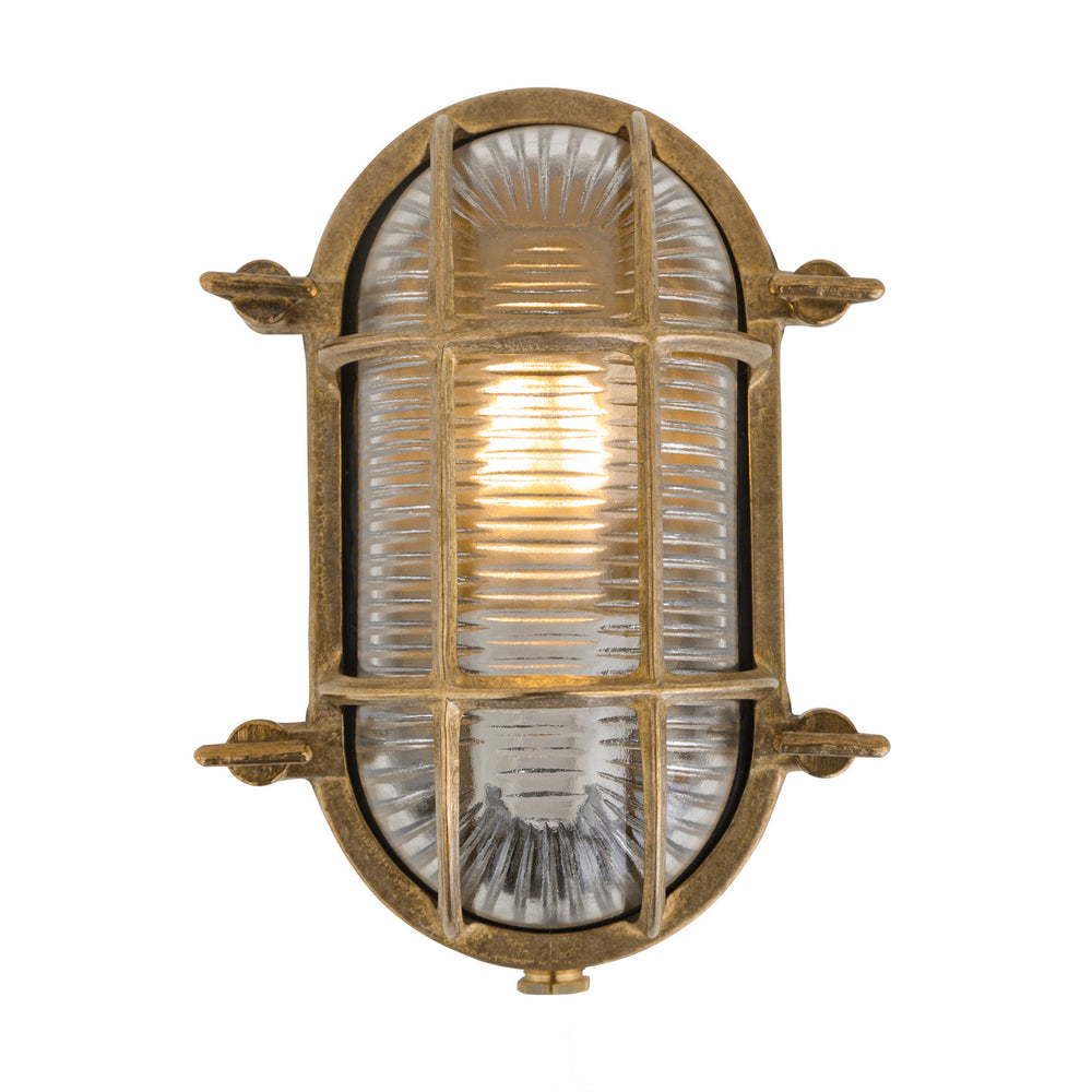 Mullan Lighting - One Light Bulkhead - Ruben - Natural Brass- Union Lighting Luminaires Decor