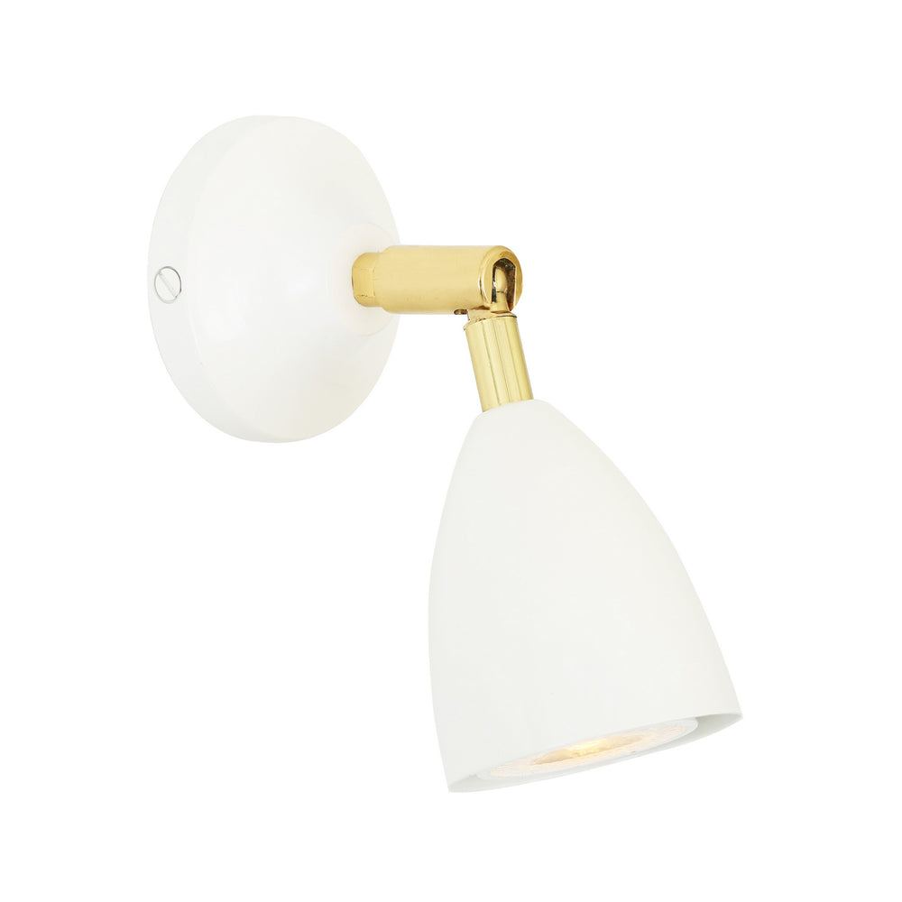 Mullan Lighting - One Light Wall Sconce - Lainio - Polished Brass / White Shade & Wall Plate- Union Lighting Luminaires Decor