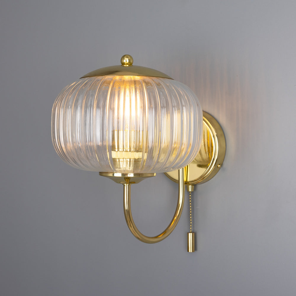 Mullan Lighting - One Light Wall Sconce - Nehir - Polished Brass- Union Lighting Luminaires Decor