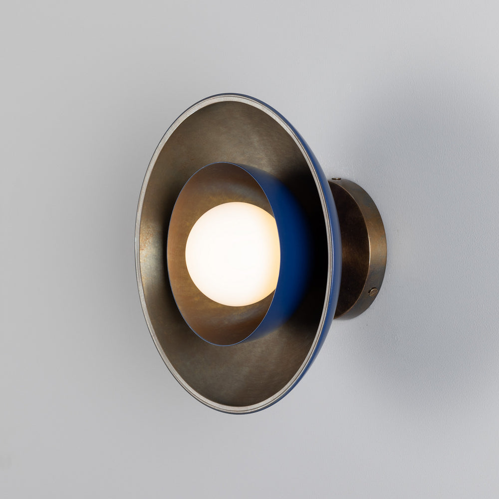 Mullan Lighting - One Light Wall Sconce - Marrakesh - Antique Brass & Sapphire Blue- Union Lighting Luminaires Decor