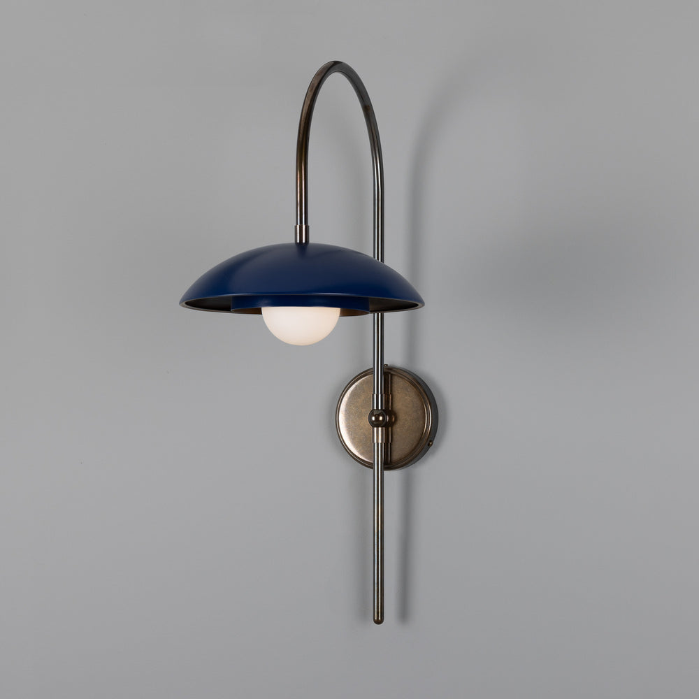 Mullan Lighting - One Light Wall Sconce - Marrakesh - Ant. Brass & Sapphire Blue- Union Lighting Luminaires Decor