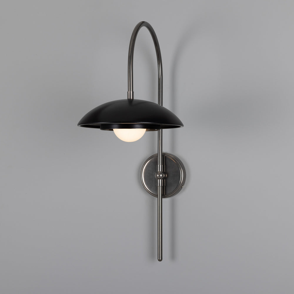 Mullan Lighting - One Light Wall Sconce - Marrakesh - Ant. Silver & Matte Black- Union Lighting Luminaires Decor