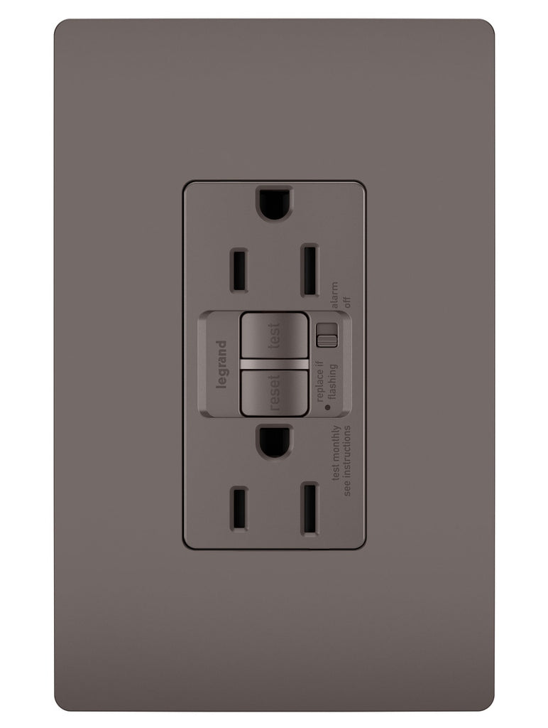 Legrand Canada - Tamper-Resistant 15A Duplex Self-Test GFCI Receptacles with Audible Alarm and SafeLock Protection - Brown- Union Lighting Luminaires Decor