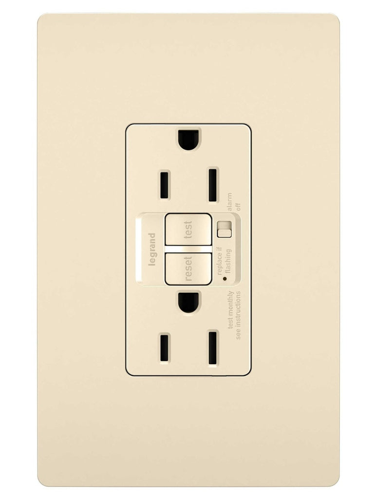 Legrand Canada - Tamper-Resistant 15A Duplex Self-Test GFCI Receptacles with Audible Alarm and SafeLock Protection - Light Almond- Union Lighting Luminaires Decor