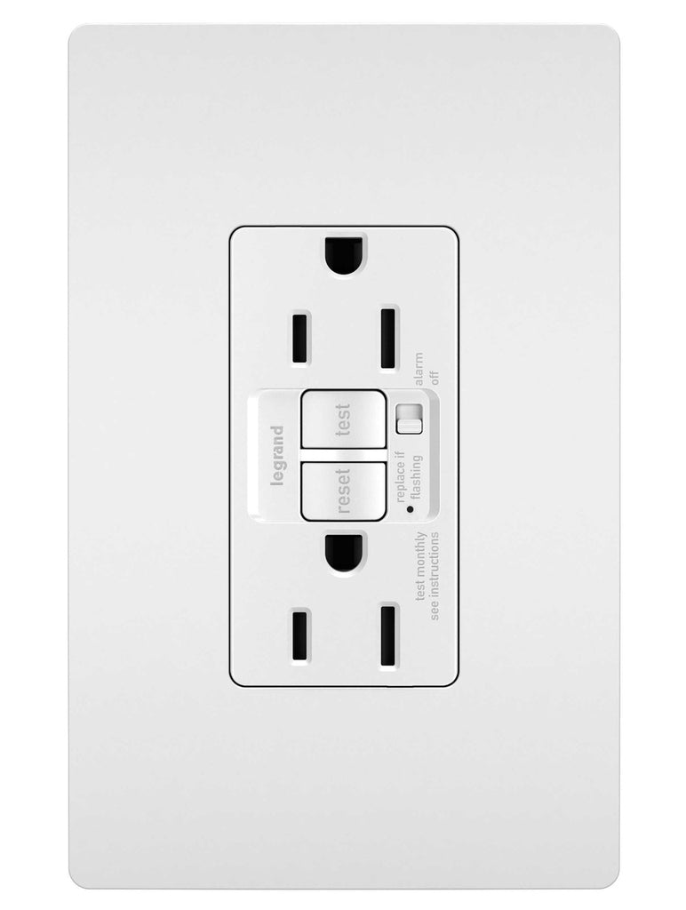 Legrand Canada - Tamper-Resistant 15A Duplex Self-Test GFCI Receptacles with Audible Alarm and SafeLock Protection - White- Union Lighting Luminaires Decor